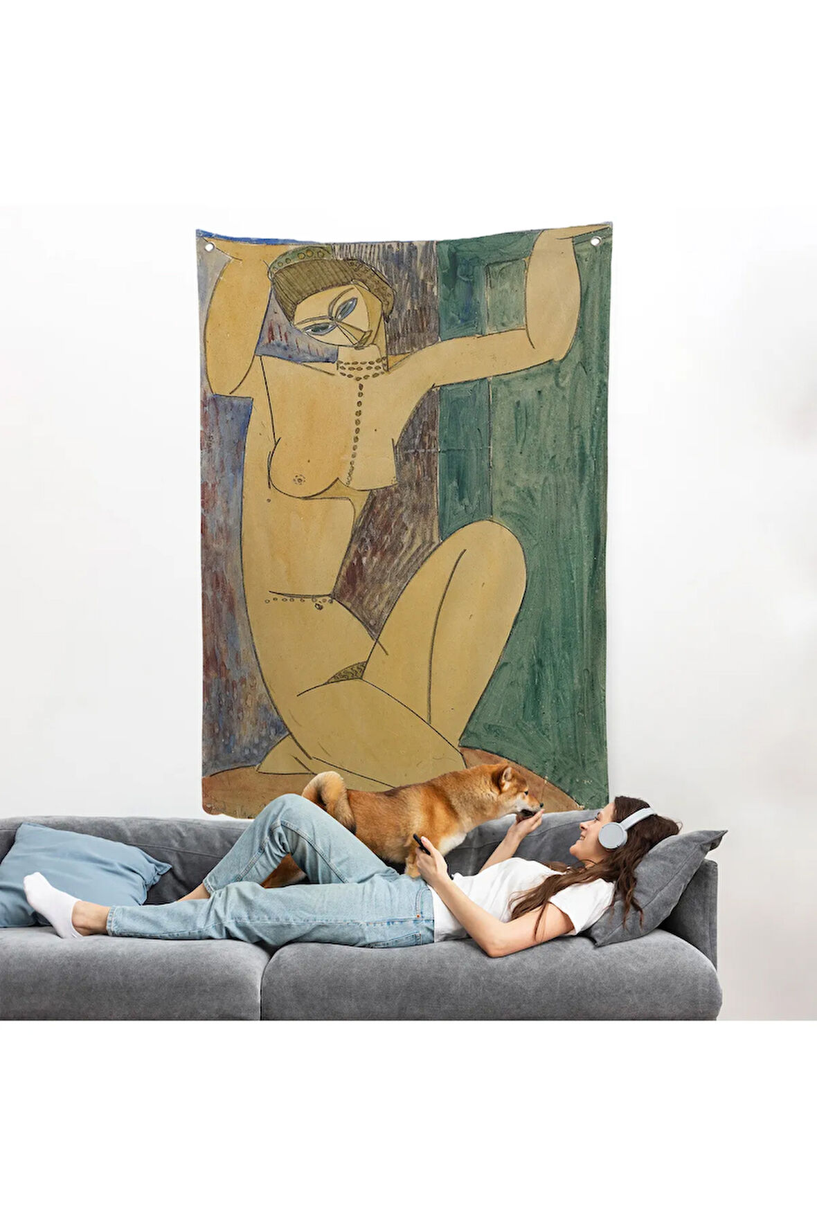 Amedeo Modigliani - Cariatide Duvar Örtüsü-8089
