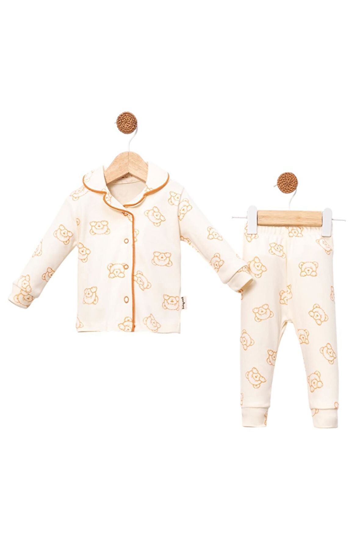 Celira Bbc Kahve Lüks Çıtçıtlı Kız Bebe Pijama Takımı