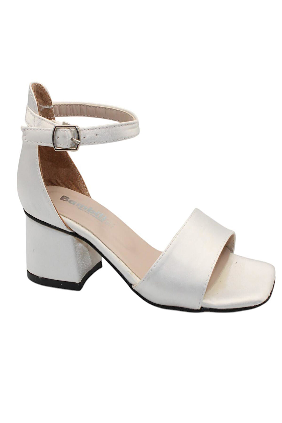 Celira Bej Saten Kız Çocuk Topuklu Sandalet Ayakkabı