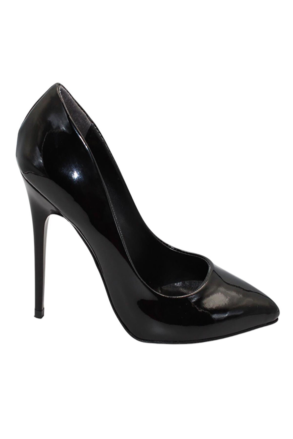 Celira Siyah Rugan Topuklu 10 Cm Kadın Stiletto Ayakkabı