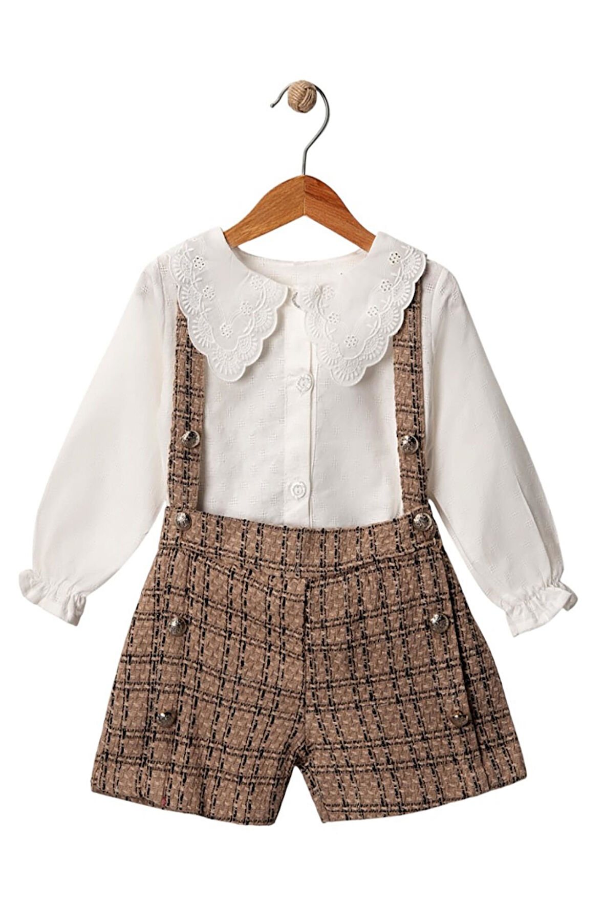 Celira Kahverengi Jakarlı Gömleli Takım 2Y,3Y,4Y,5Y