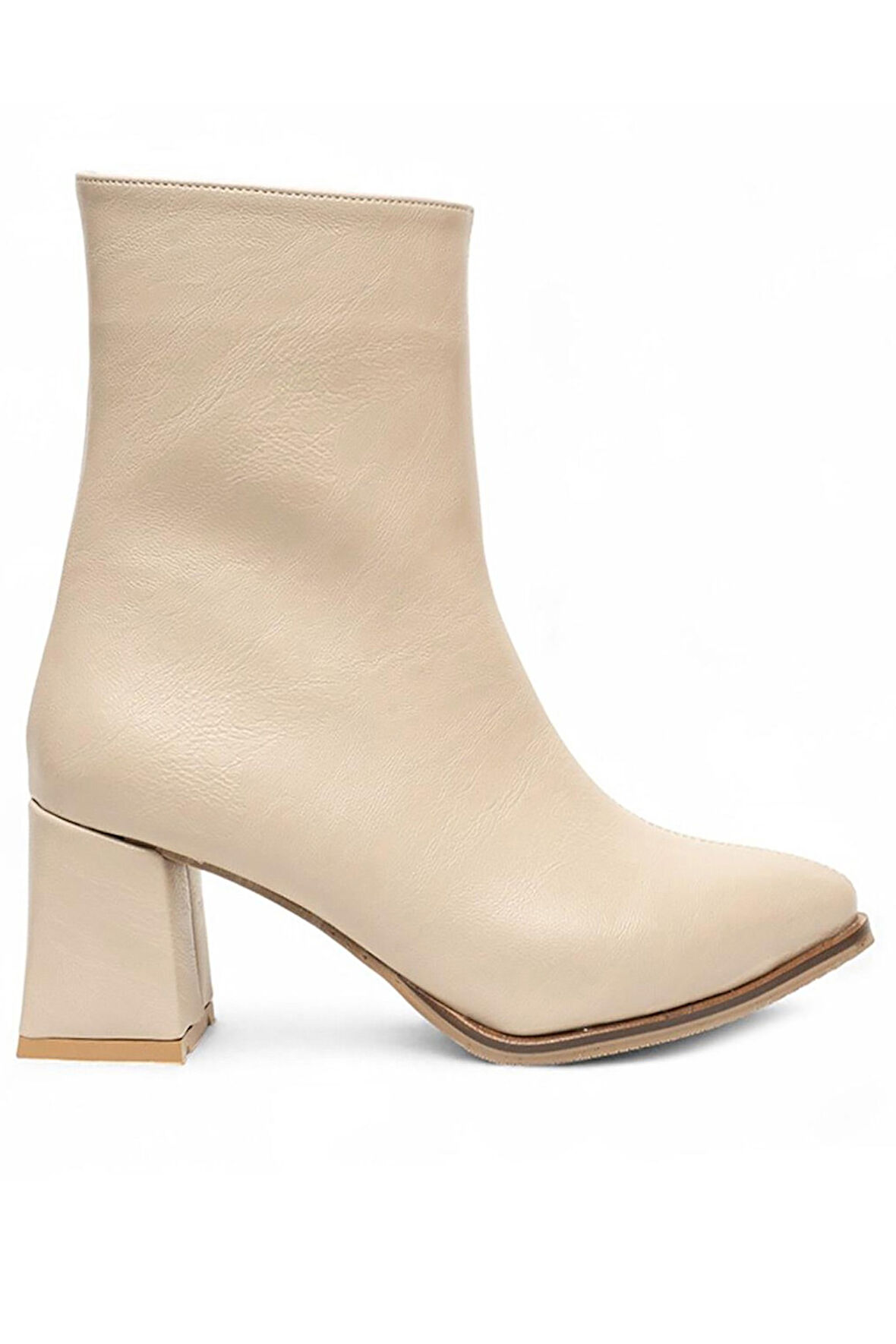 Celira Rns Bej Kısa Topuklu Streç Bot