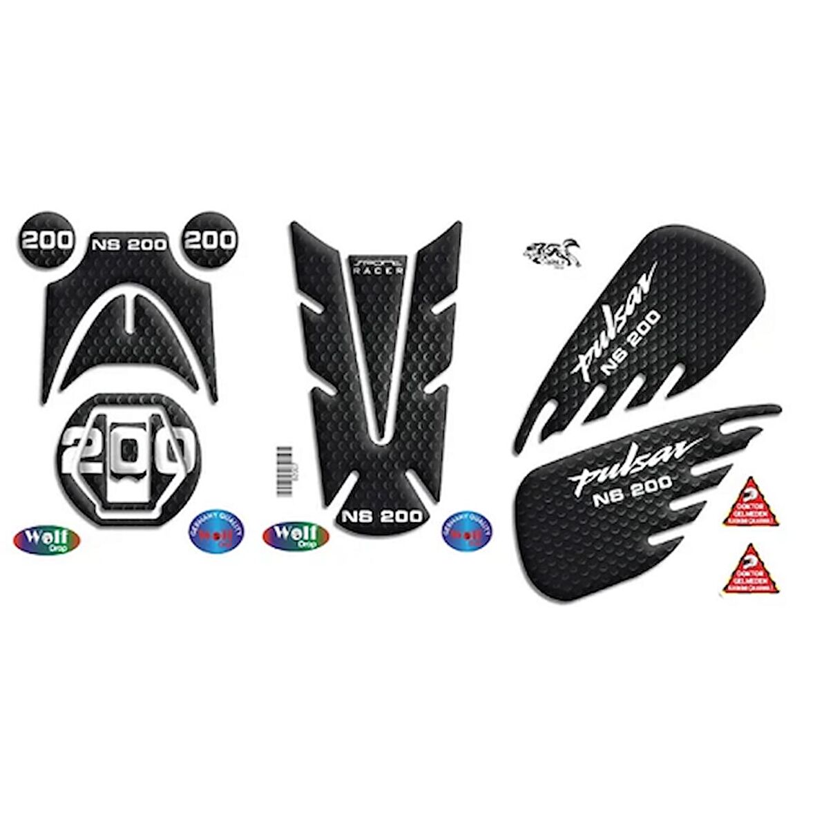 Wolf Tank Pad Siyah-Beyaz Bajaj Pulsar Ns200 2014-2023