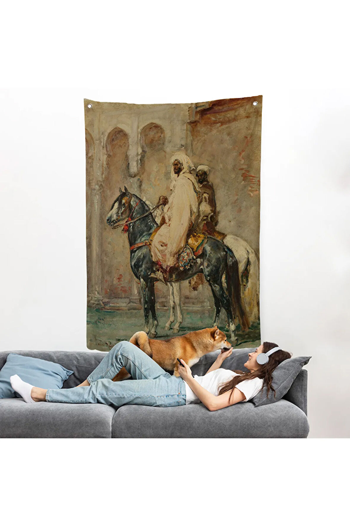 Henri Emilien Rousseau - Cavaliers Arapları Duvar Örtüsü-8091