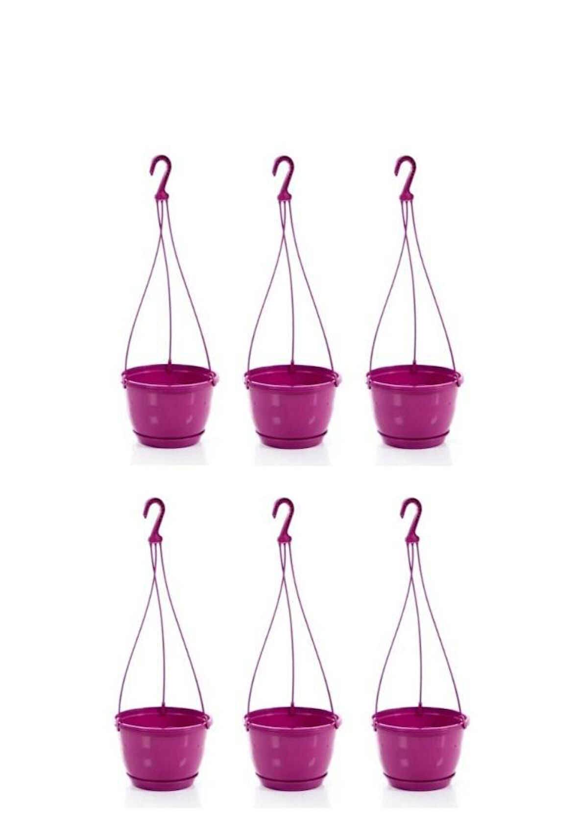 Omnipazar SO-SM02 Safir Makrome Askılı Balkon Saksı 3.4 lt Vişne 6 Adet