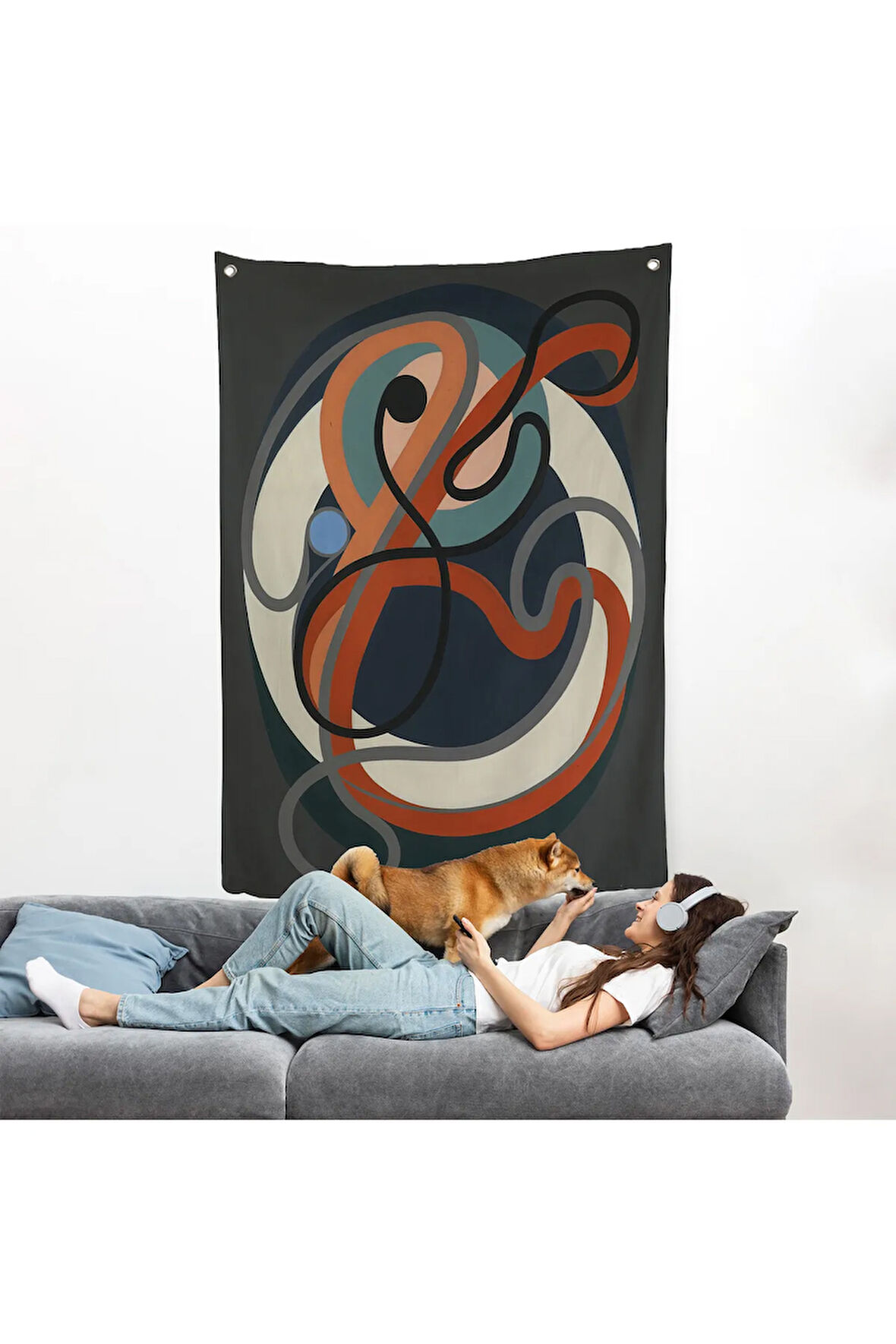 Auguste Herbin - Soyut Sanat Duvar Örtüsü-8098