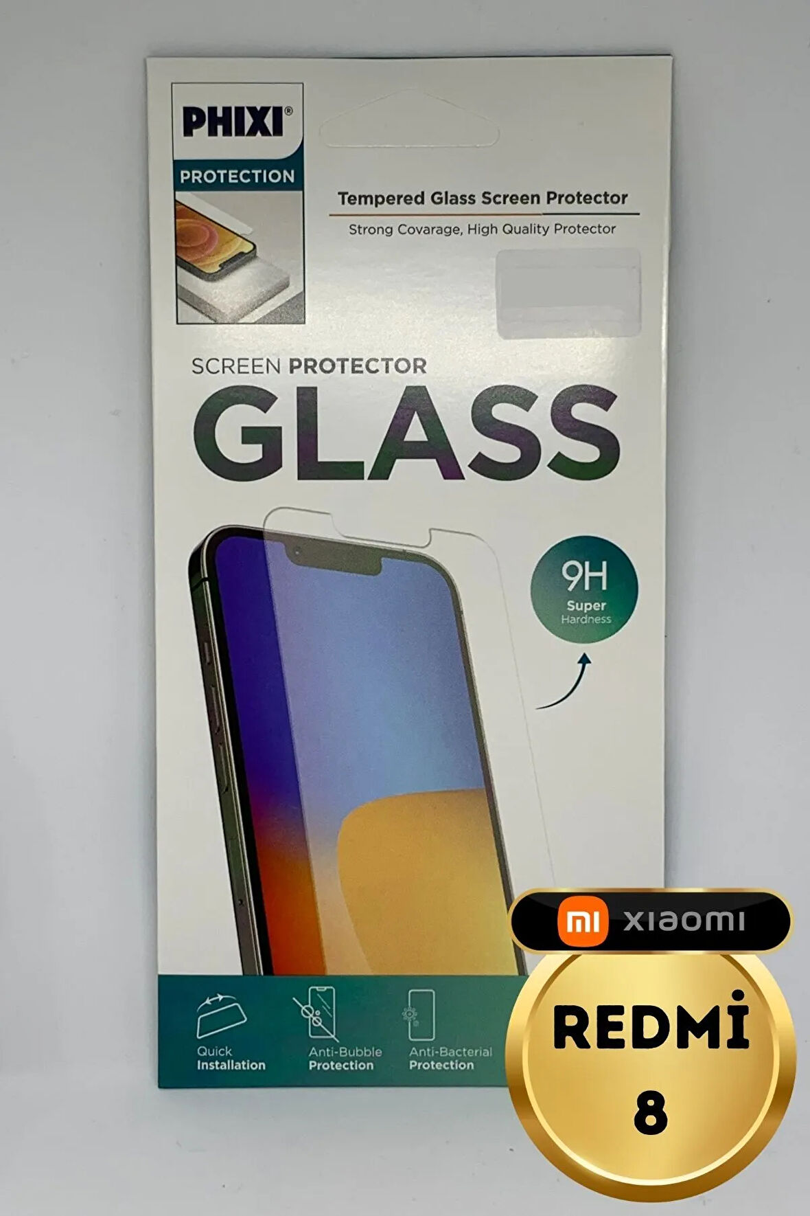 Xiaomi Redmi 8 Uyumlu Temperli Tam Koruma Şeffaf Cam Ekran Koruyucu