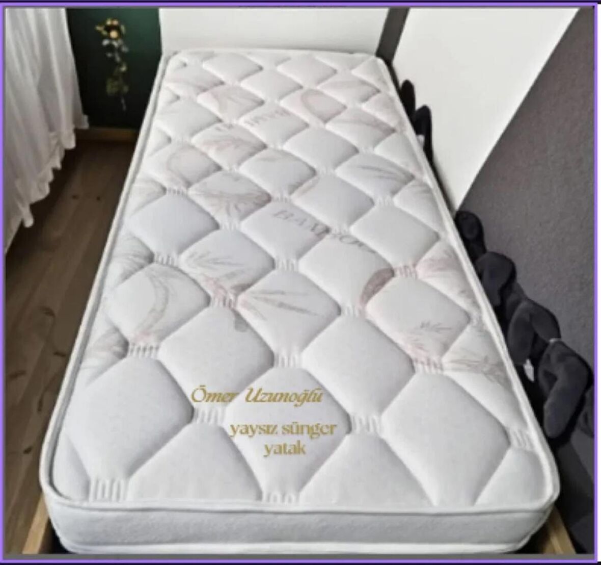 80X150X8 Bambu Kumaş Yaysız Sünger Yatak Pedi ( Yatak üstü minder )