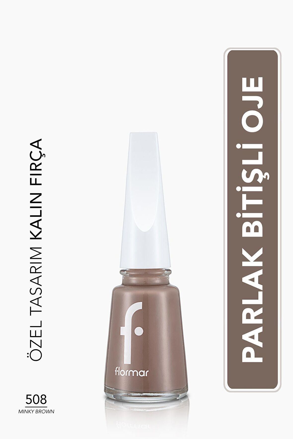Flormar Nail Enamel Yüksek Pigmentli & Parlak Bitişli Oje Fne-508 Mınky Brown