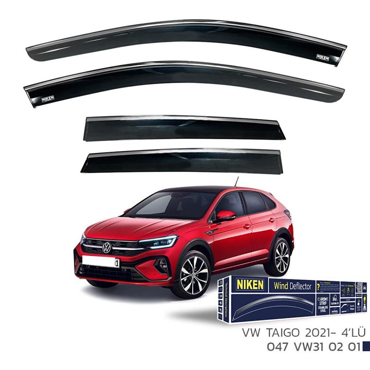 Volkswagen Taigo Niken Kromlu Cam Rüzgarlığı 4lü Set 2021 ve Üstü