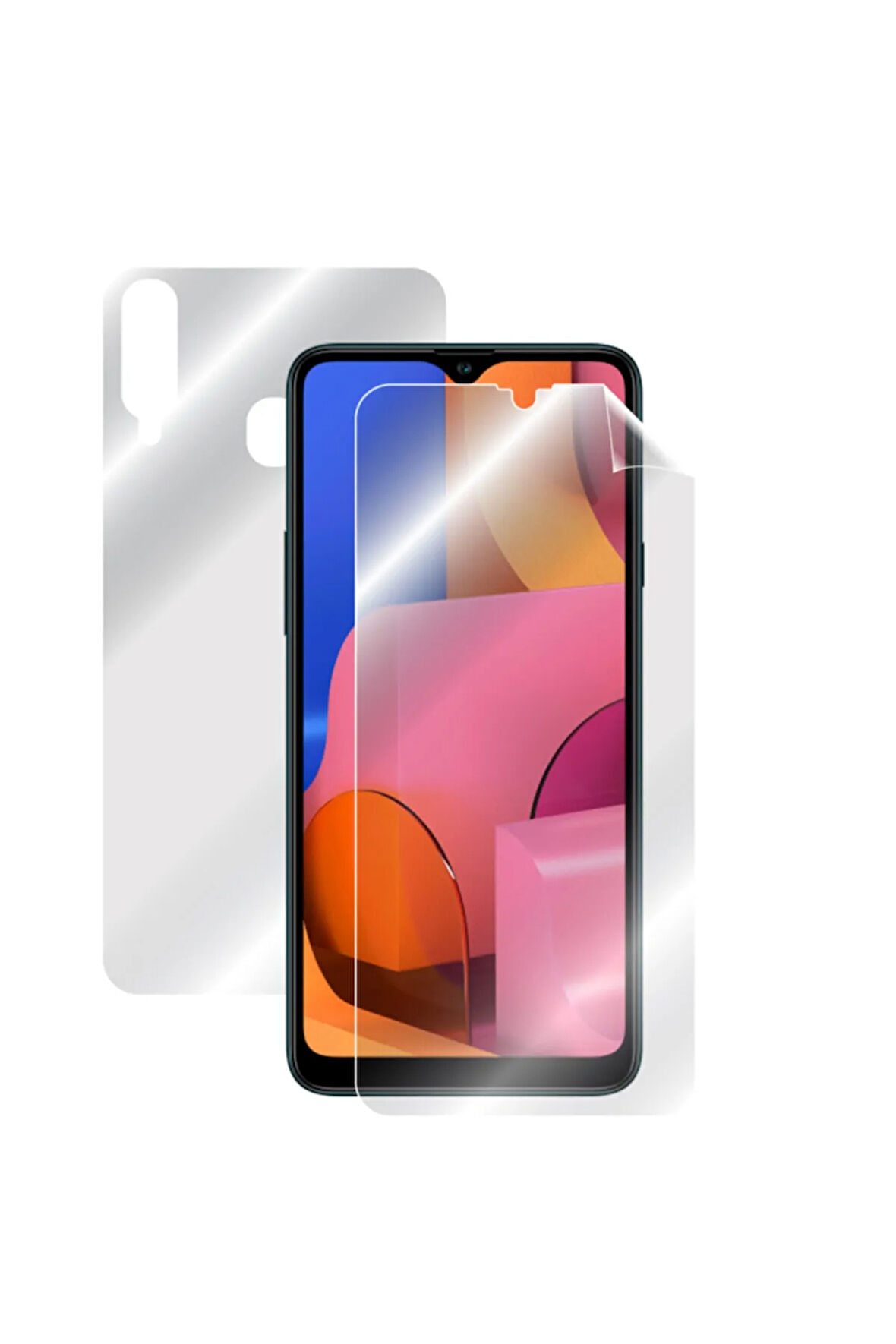 Samsung Galaxy A20s Görünmez Hydrogel Tam Kaplama (EKRAN VE ARKA KORUMA)