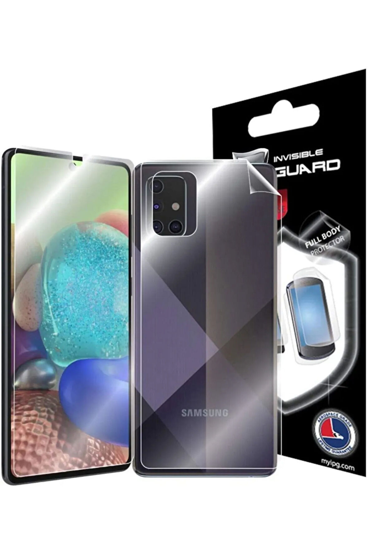 Samsung Galaxy A71 2020 Görünmez Hydrogel Tam Kaplama (EKRAN VE ARKA KORUMA)