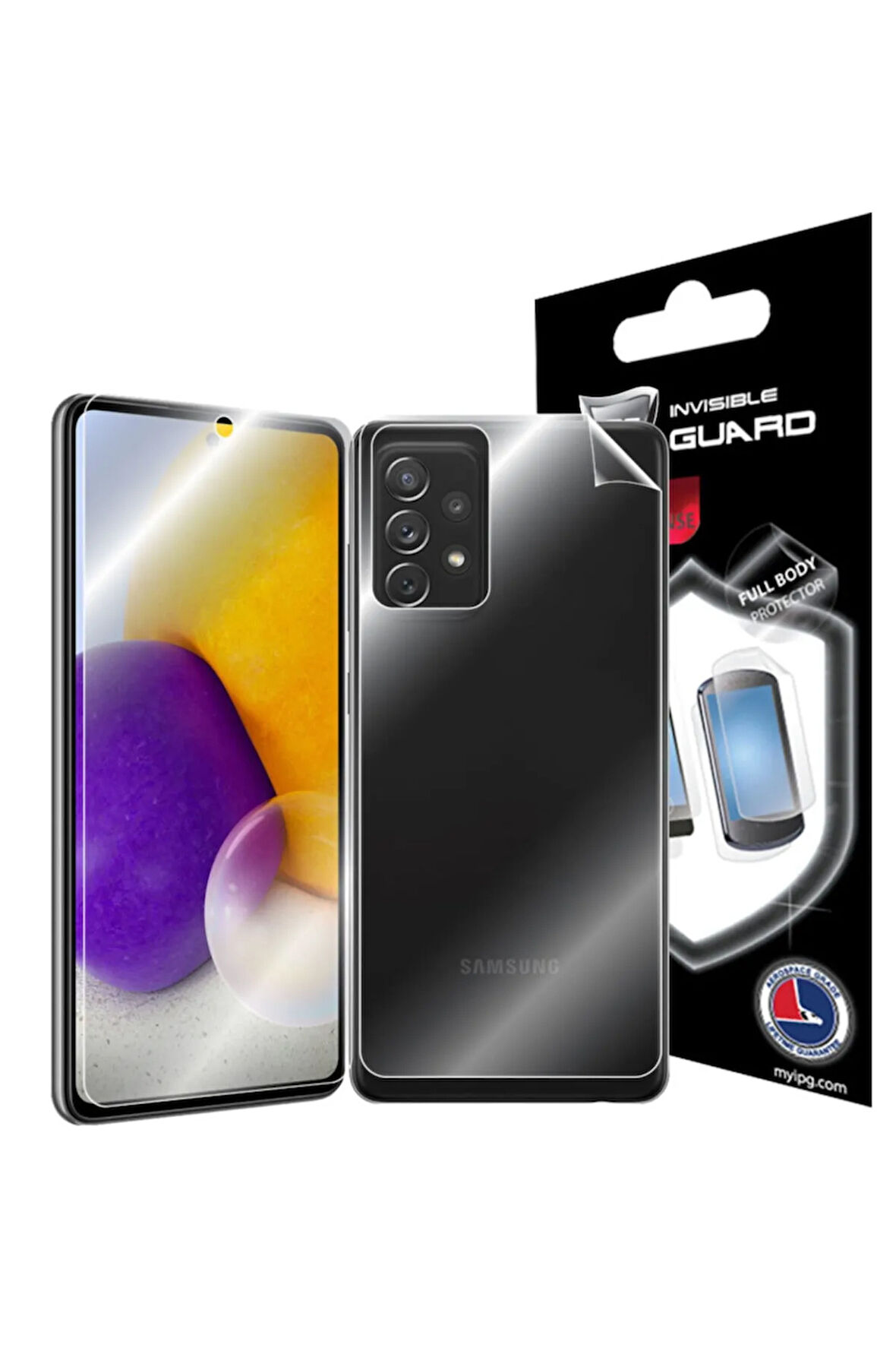 Samsung Galaxy A72 Görünmez Hydrogel Tam Kaplama (EKRAN VE ARKA KORUMA)