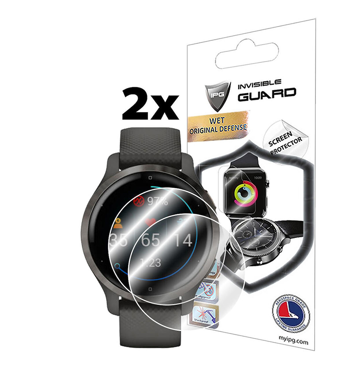 IPG Garmin Venu 2S için Ekran Koruyucu (2 Adet)