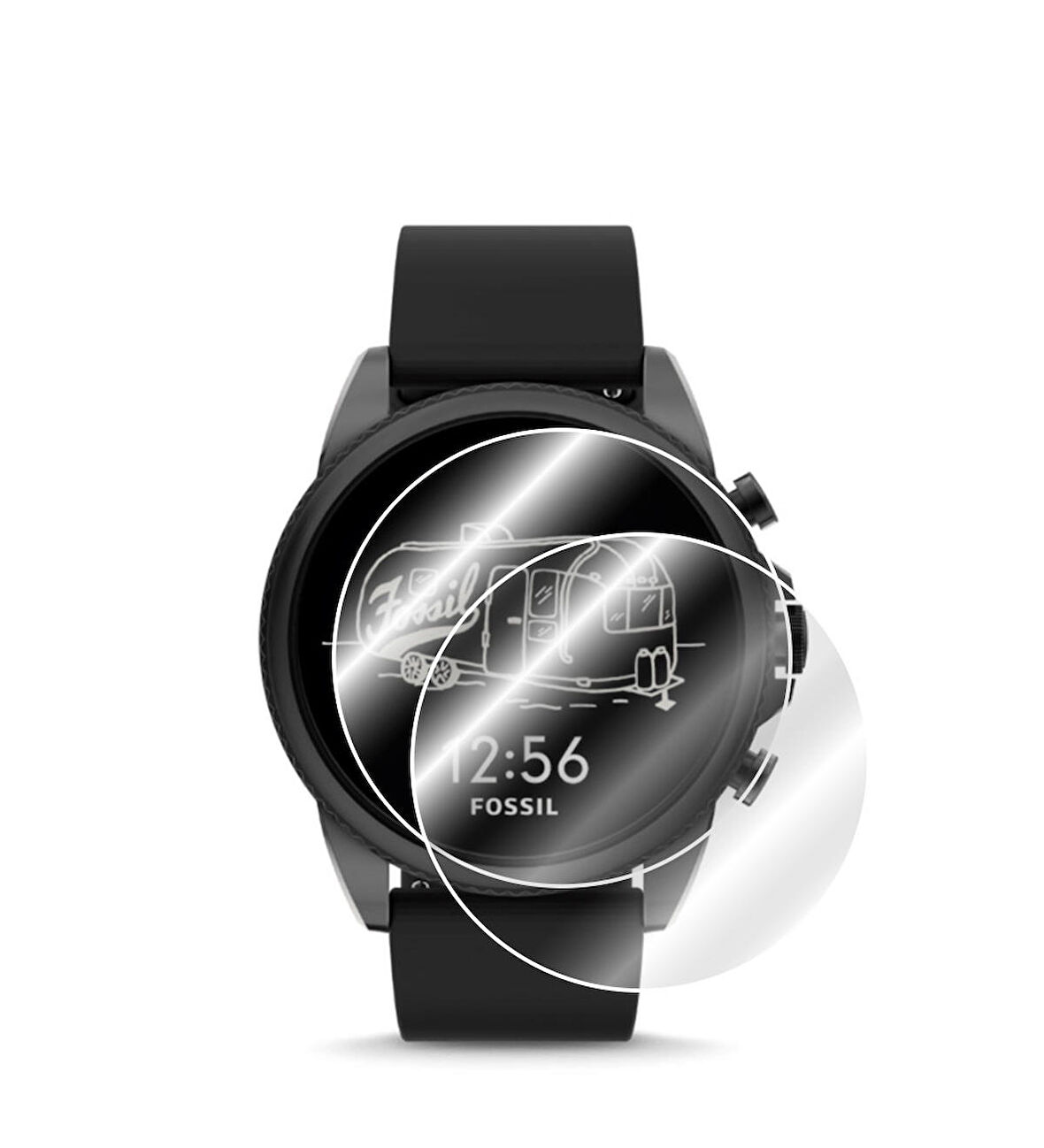 Fossil Gen 6 (Kasa Ölçüsü 44mm) ile uyumlu IPG Ekran Koruyucu (2 Adet)