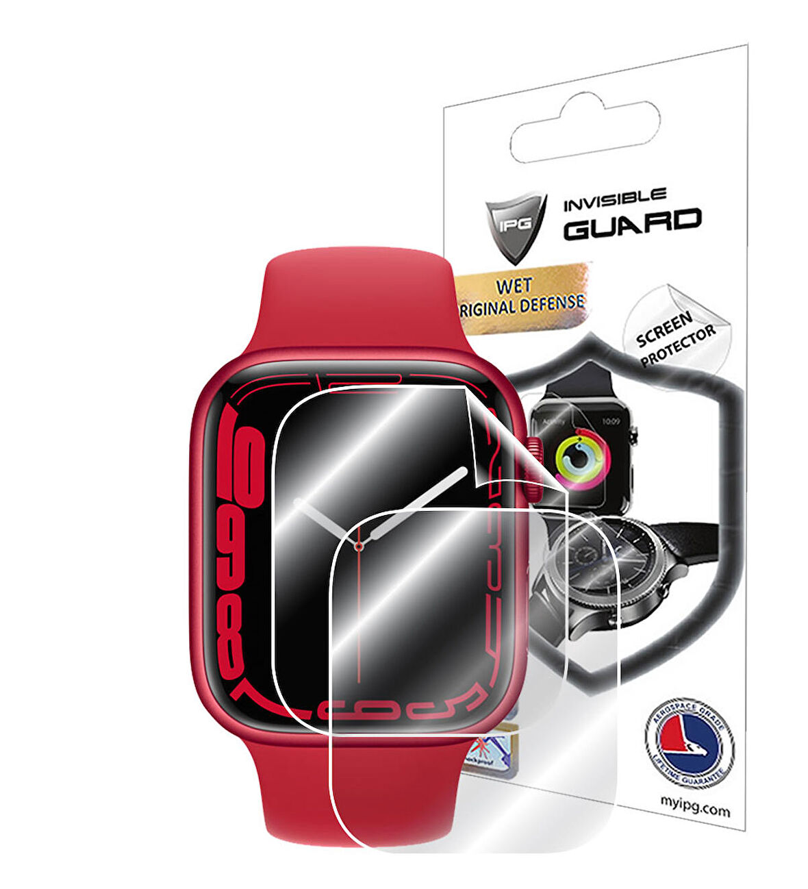 Apple Watch Seri 7 41mm ile uyumlu IPG Ekran Koruyucu (2 Adet)