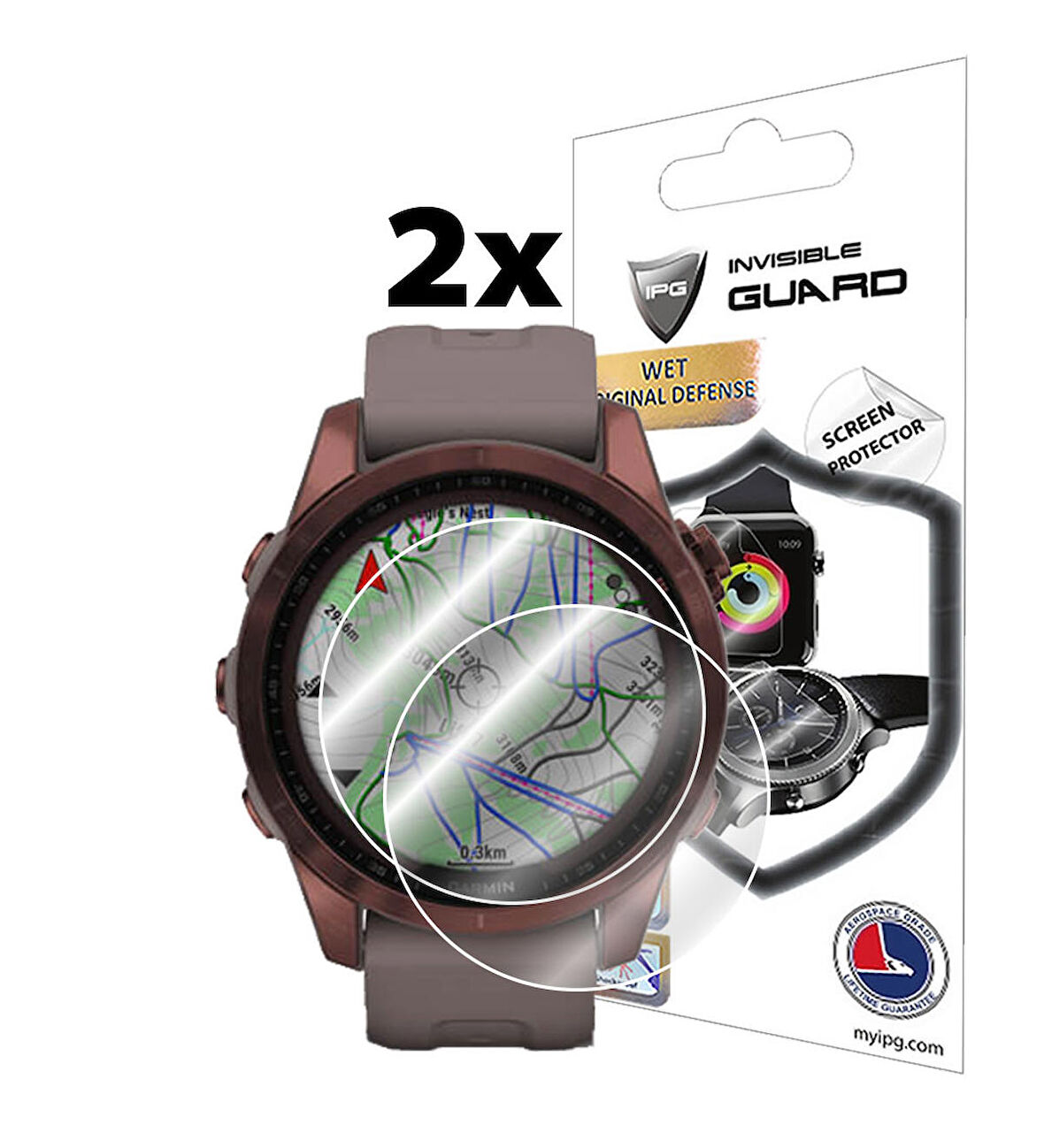 IPG Garmin Fenix 7S - 7S Solar - 7S Sapphire Ekran Koruyucu (2 Adet)