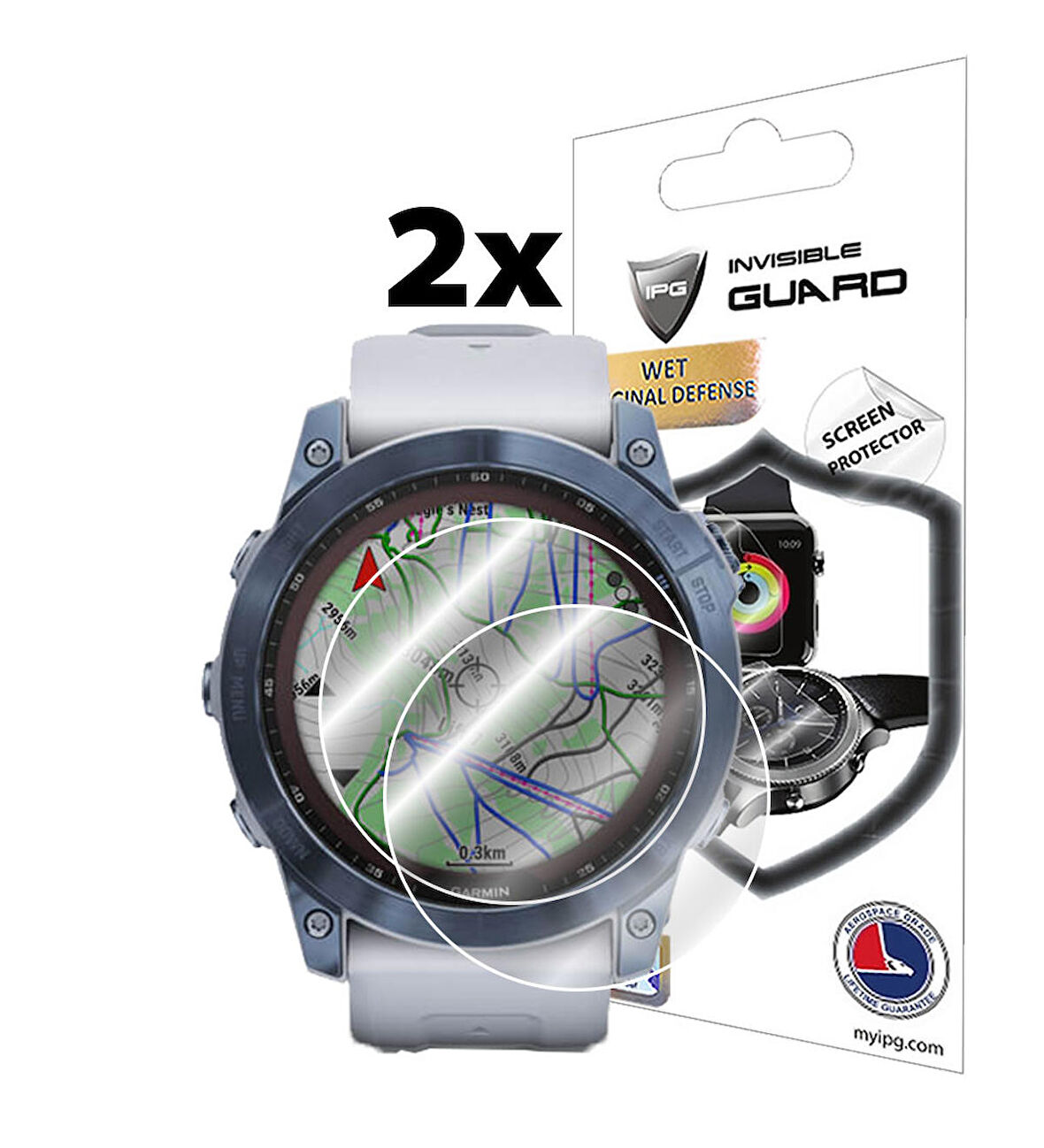 IPG Garmin Fenix 7X Solar - 7X Sapphire Ekran Koruyucu (2 Adet)