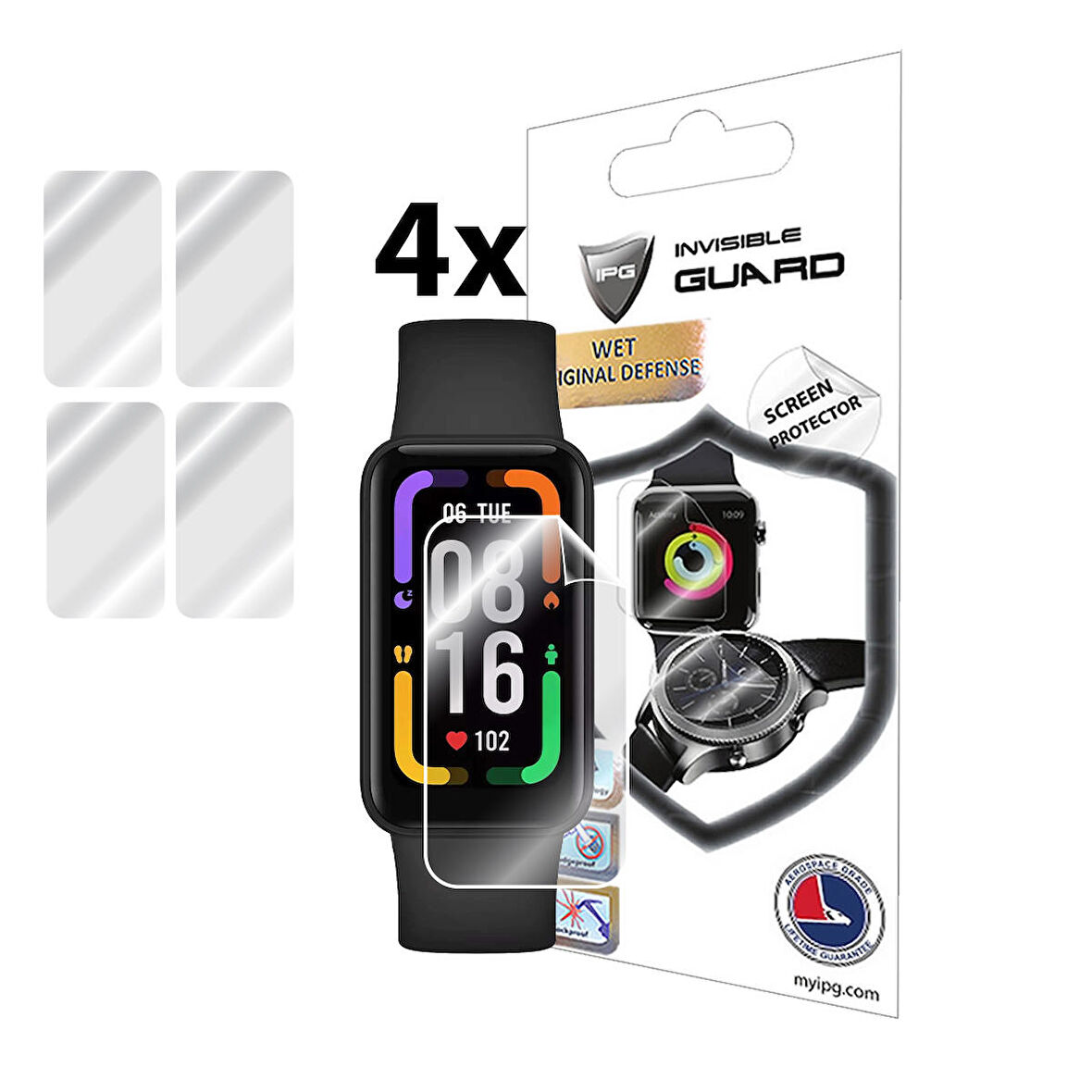 Xiaomi Redmi Smart Band Pro Akıllı Bileklik ile uyumlu IPG Ekran Koruyucu (4 Adet)