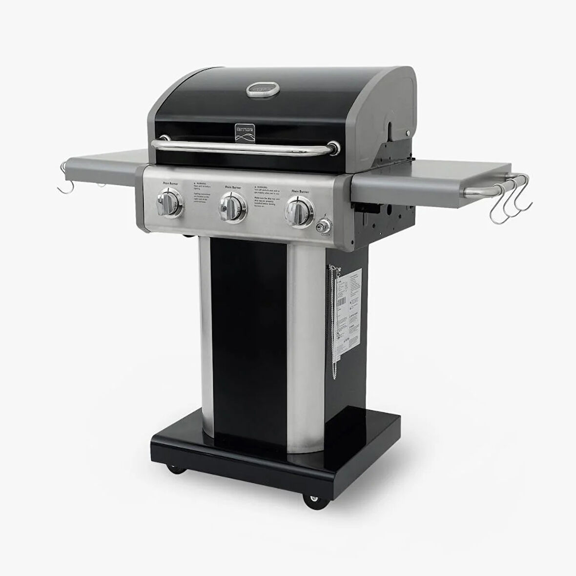 Kenmore Gazlı Barbekü 3 Ocaklı Siyah - Metal