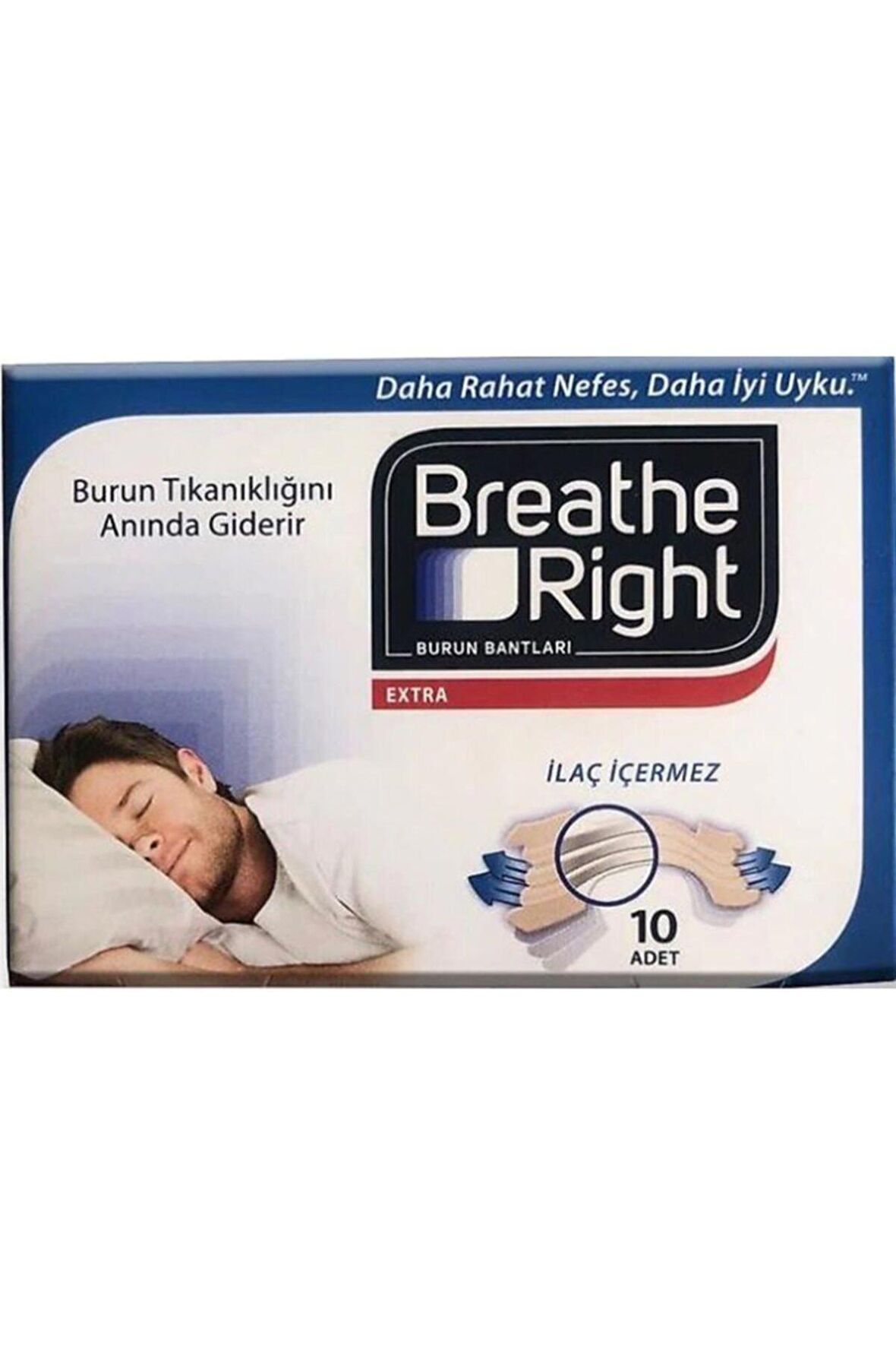 Breathe Right Extra Burun Bantları Yeni 10'lu Ambalajında X 6 Kutu (60 Adet)