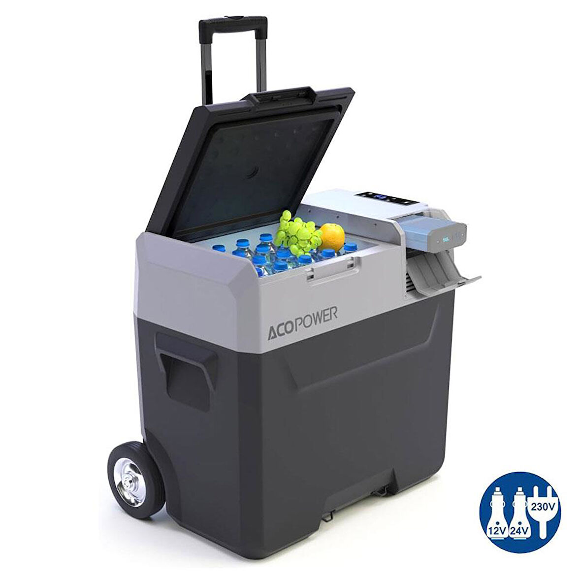 Acopower PX50 12/24/220Volt 50Litre Kompresörlü Tekerlekli Outdoor Oto Buzdolabı (Akü Dahil Değildir)