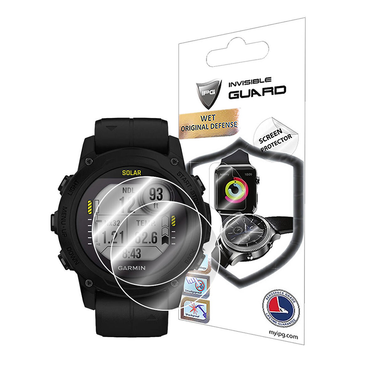 Garmin DESCENT G1 Akıllı Saat ile uyumlu IPG Ekran Koruyucu (2 Adet)