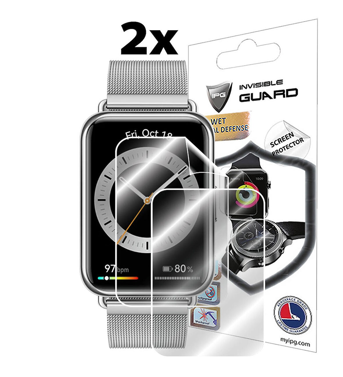 HUAWEI WATCH FIT 2 Akıllı Saat ile uyumlu IPG Ekran Koruyucu (2 Adet)