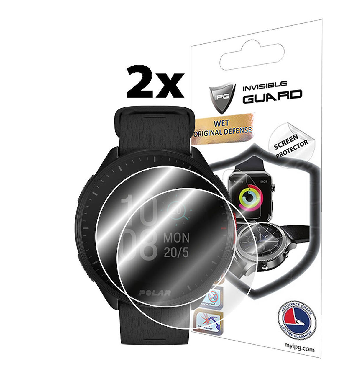 Polar Pacer GPS Running Watch Akıllı Saat ile uyumlu IPG Ekran Koruyucu (2 Adet)