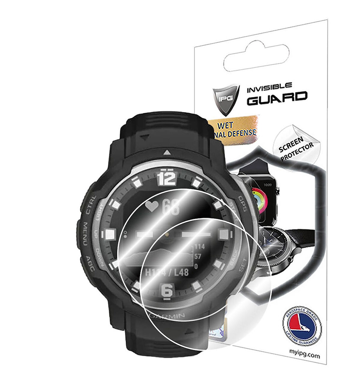 GARMIN Instinct Solar - Crossover Akıllı Saat ile uyumlu IPG Ekran Koruyucu (2 Adet)