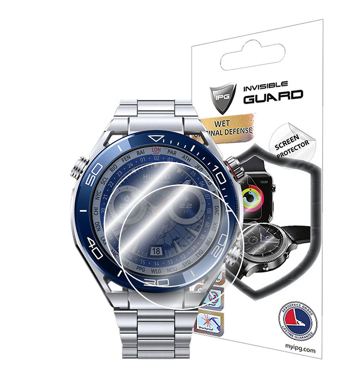 HUAWEI Watch Ultimate ile uyumlu IPG Ekran Koruyucu (2 Adet)