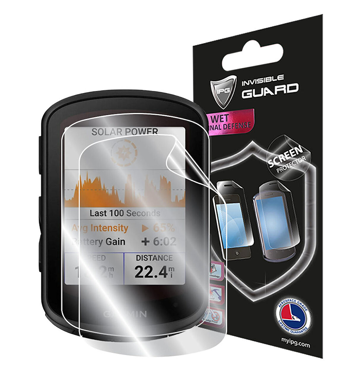 Garmin Edge 540-840 Solar GPS Bisiklet Bilgisayarı ile uyumlu IPG Ekran Koruyucu (2 Adet)