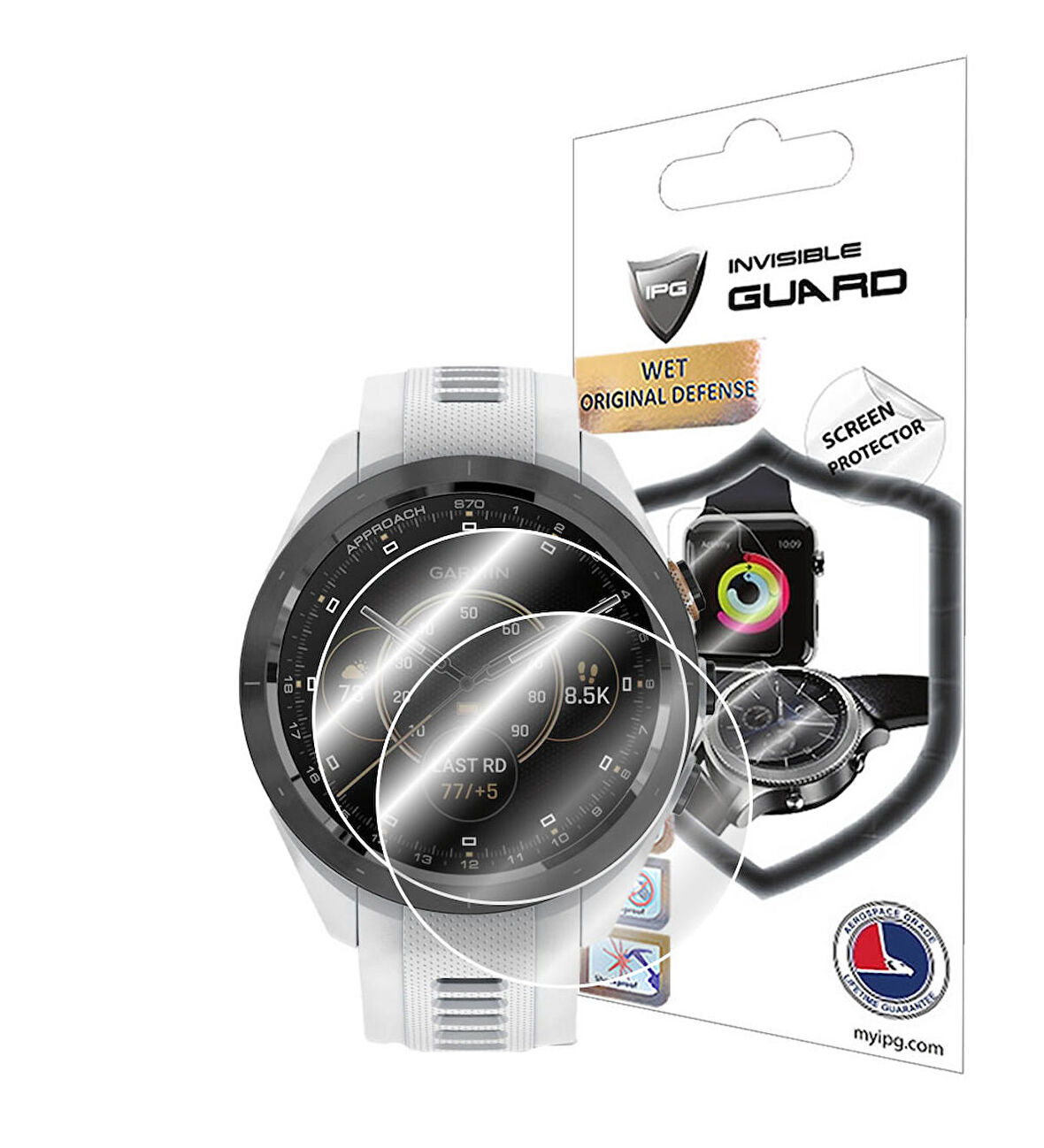 Garmin Approach S70 (42mm) Smart Watch ile uyumlu IPG Ekran Koruyucu (2 Adet)