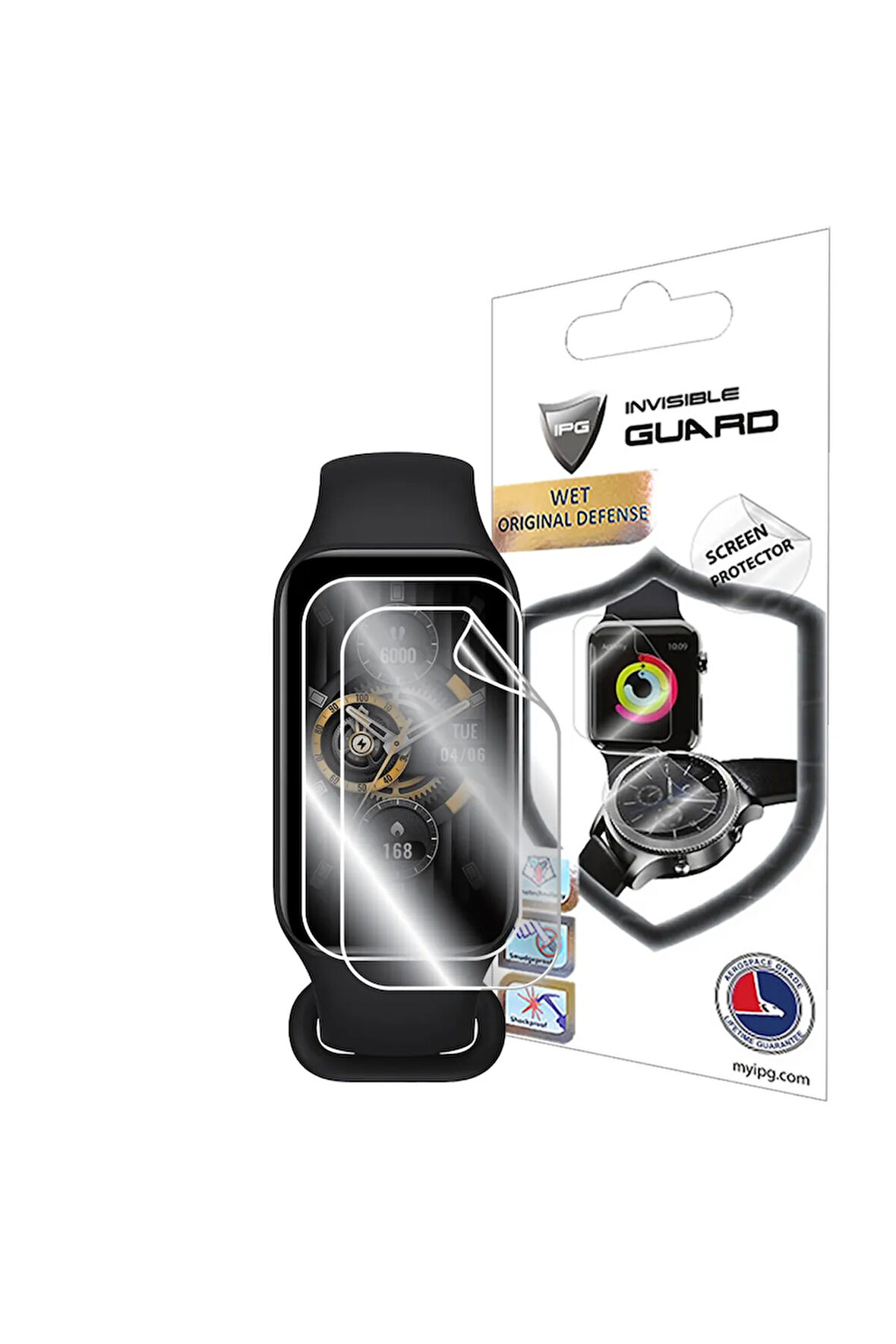 Xiaomi Smart Band 8 Active Smart Band ile uyumlu IPG Ekran Koruyucu (4 Adet)
