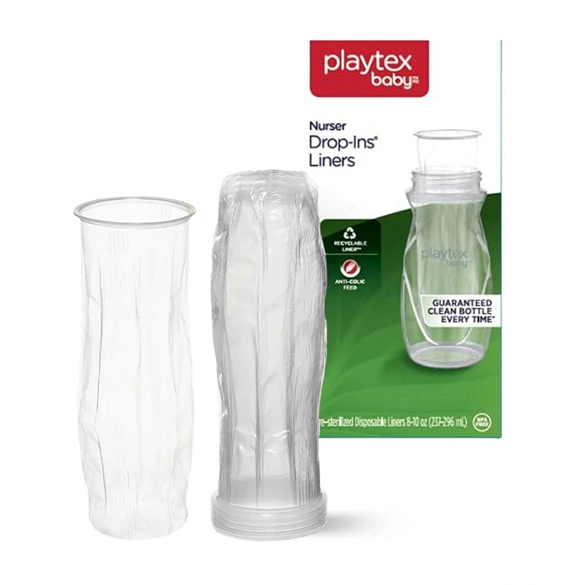 Playtex Baby™ Liners® Anti-Kolik Sterilize  Tek Kullanımlık Nurser Biberon Torbaları , 50 adet, 236 ml, 3+ Ay 