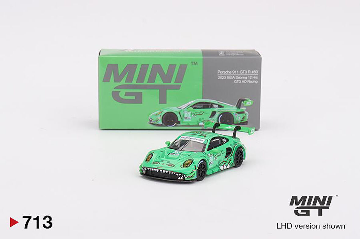 Mini GT Porsche 911 GT3 R #80 GTD AO Racing 2023 IMSA Sebring 12 Hrs 713