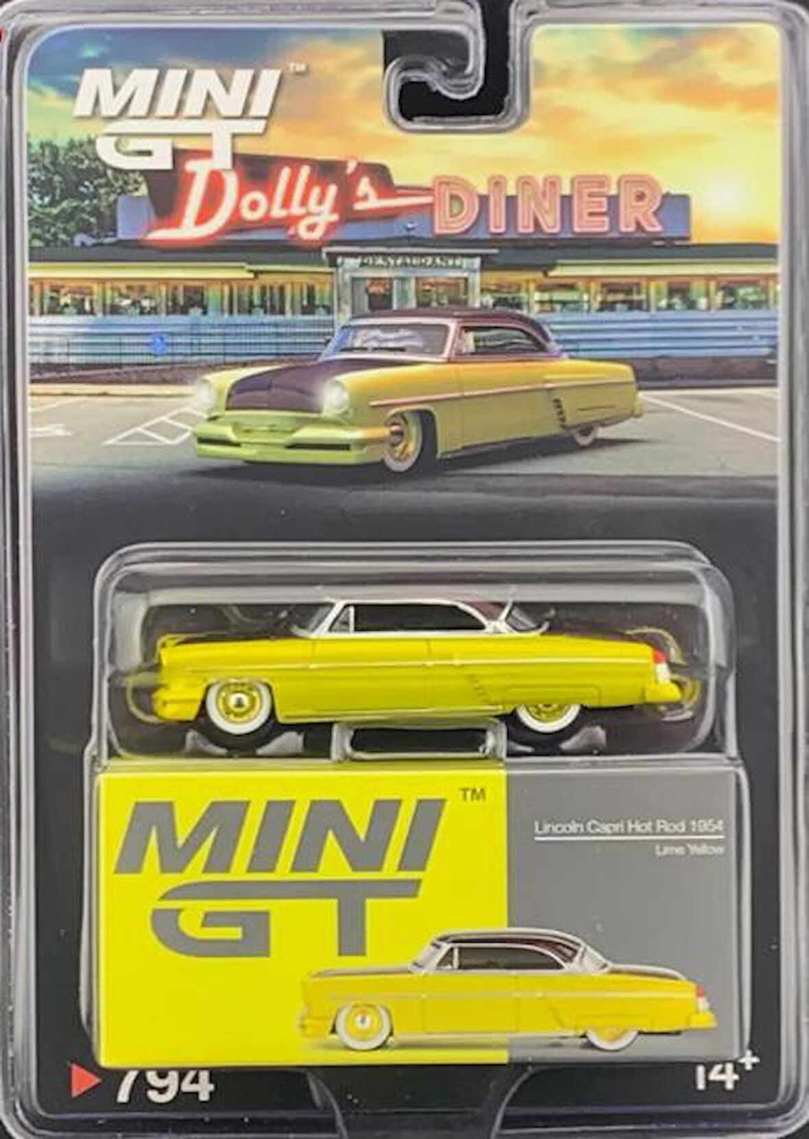 Mini GT Lincoln Capri Hot Rod 1954 Lime Yellow 794