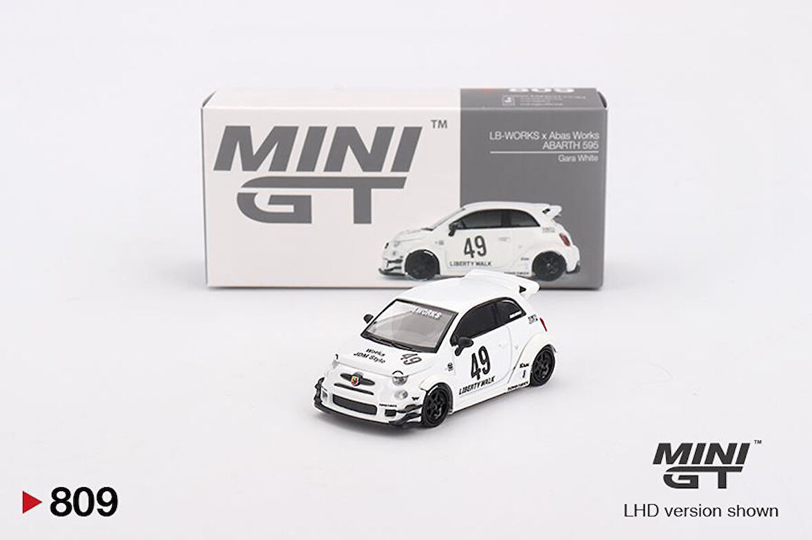 Mini GT LB-WORKS x Abas Works ABARTH 595 Gara White 809