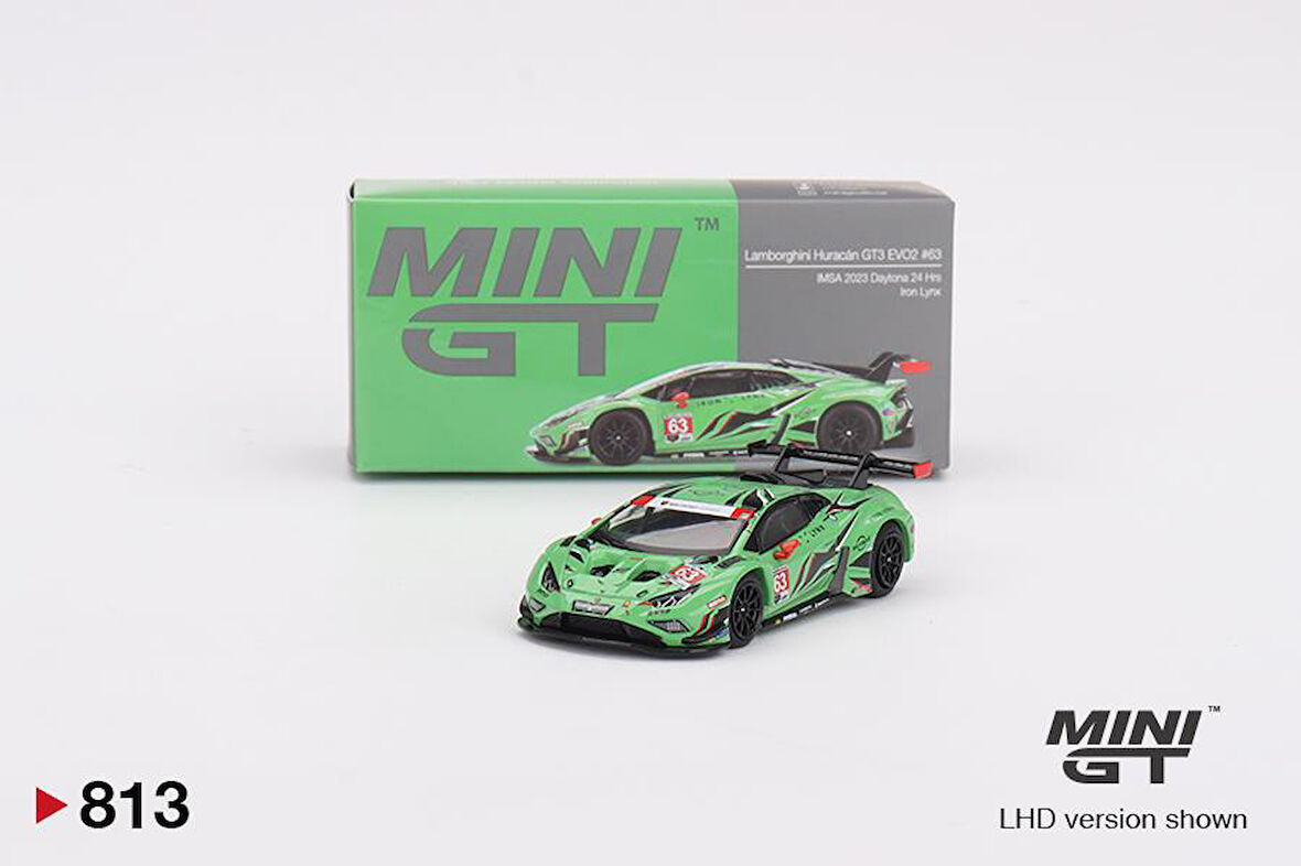 Mini GT Lamborghini Huracán GT3 EVO2 #63 Iron Lynx  IMSA 2023  Daytona 24 Hrs  813