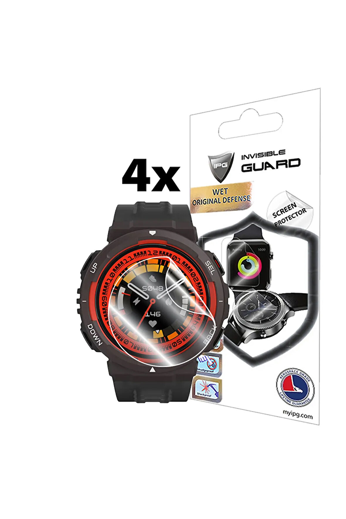 Amazfit Active Edge ile uyumlu IPG Ekran Koruyucu (4 Adet)