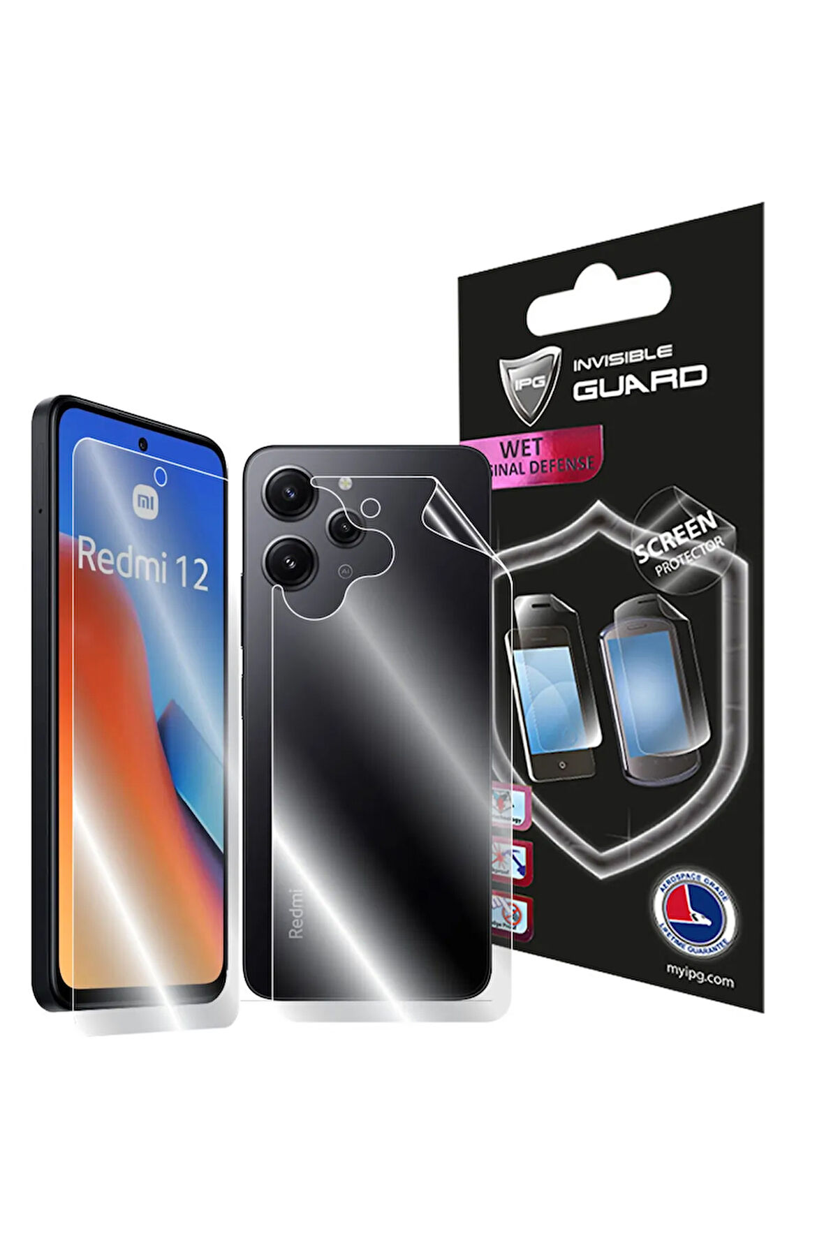 Xiaomi Redmi 12 için IPG Hydrogel Tam Kaplama (Ekran ve Arka Koruma)