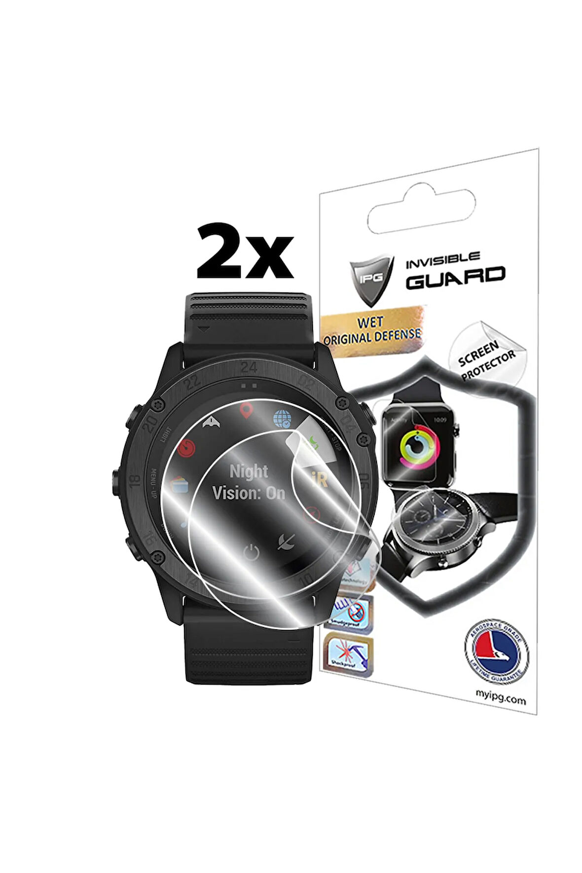 Garmin tactix Delta Solar Tactical ile uyumlu IPG HydroGel Ekran Koruyucu (2 Adet)