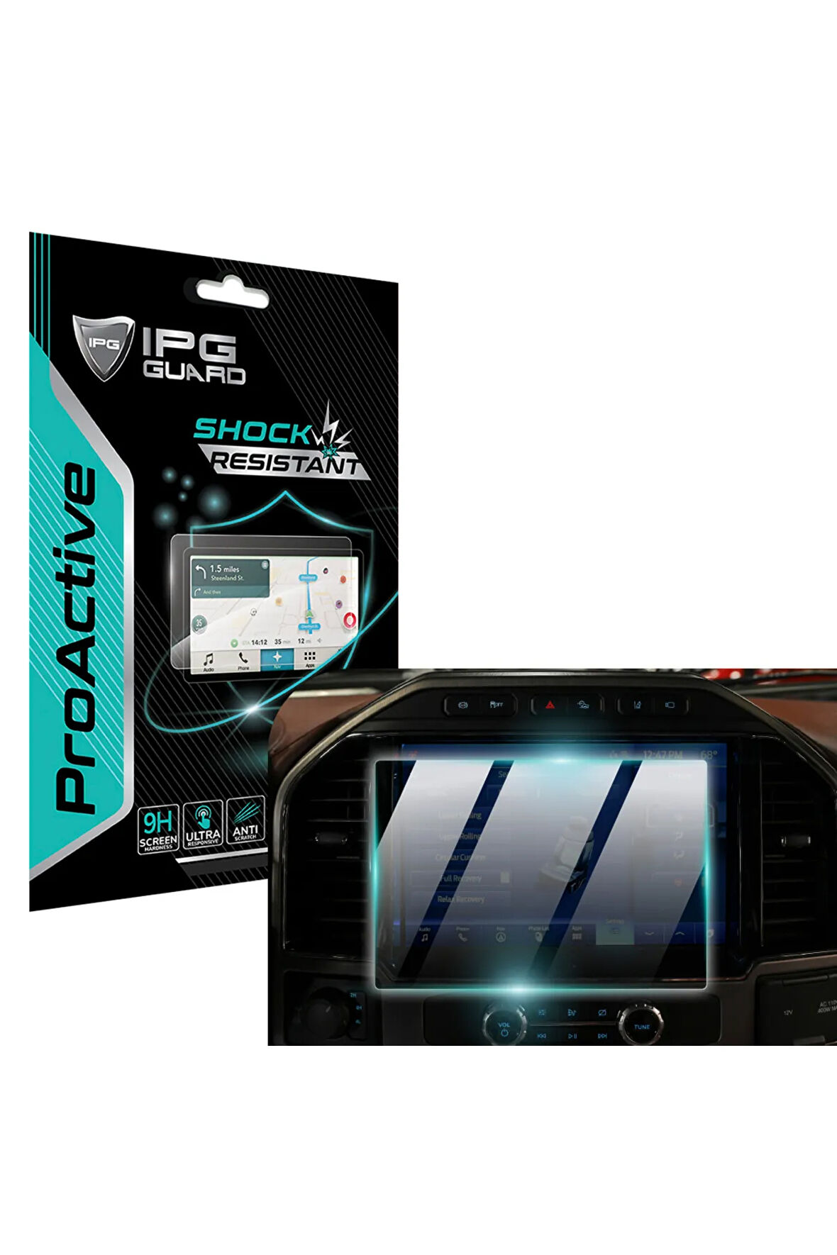 Ford 2021-2024 F-150 Lightning XLT Pro 12 Inch Navigasyon için 9H Nano IPG ProActive Ekran Koruyucu