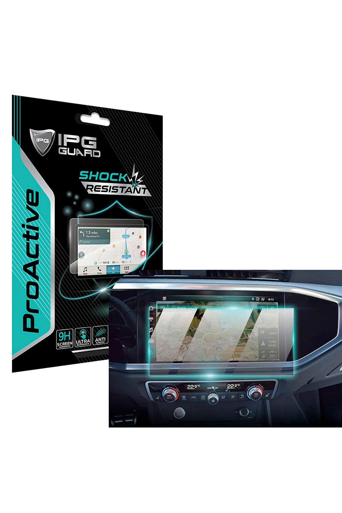 Audi 2021-2023 Q3 - Sportback 10.1" Navigasyon 9H Nano IPG ProActive Ekran Koruma,