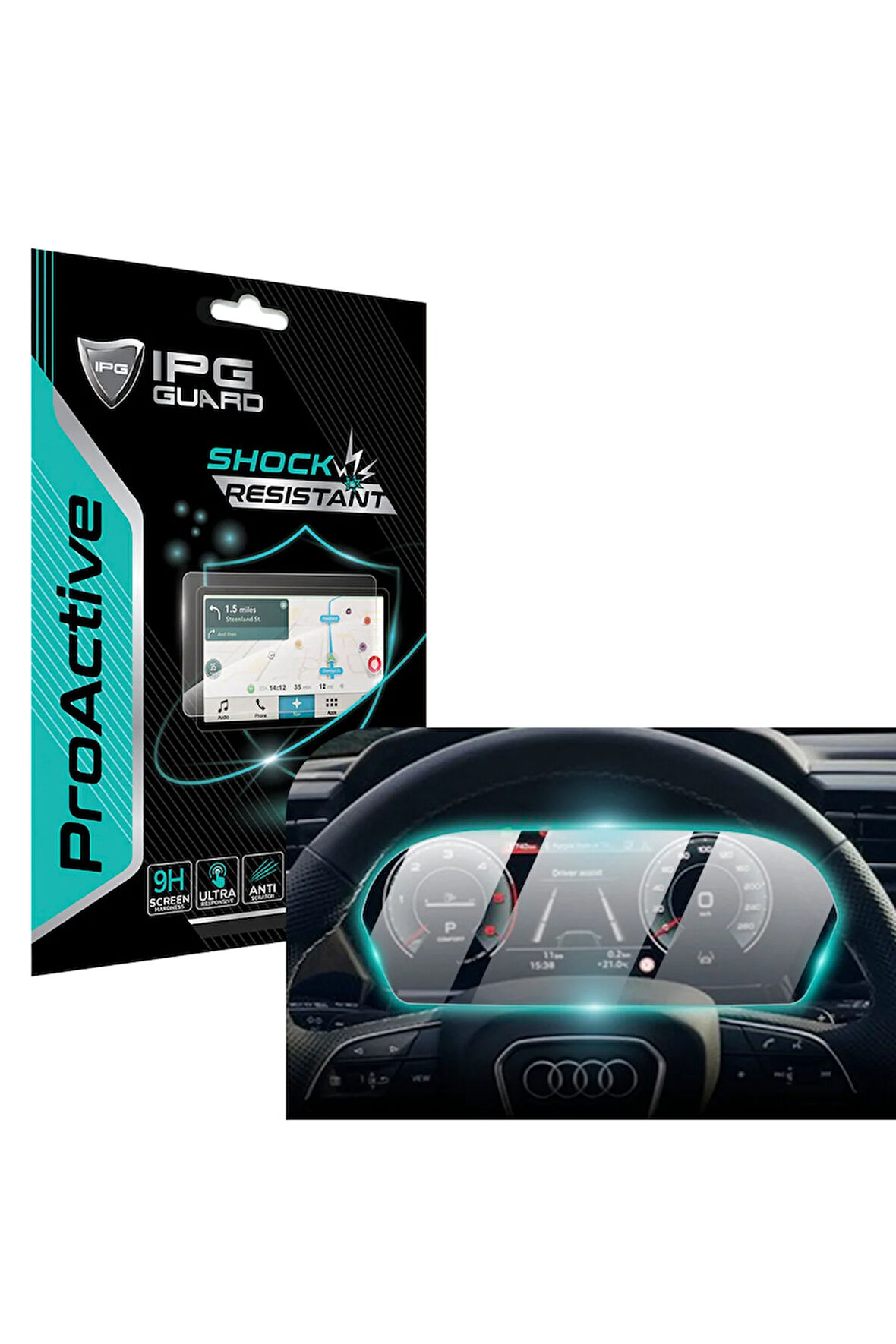 Audi 2020-2025 A3 12.3" Gösterge Paneli 9H Nano IPG ProActive Ekran Koruyucu