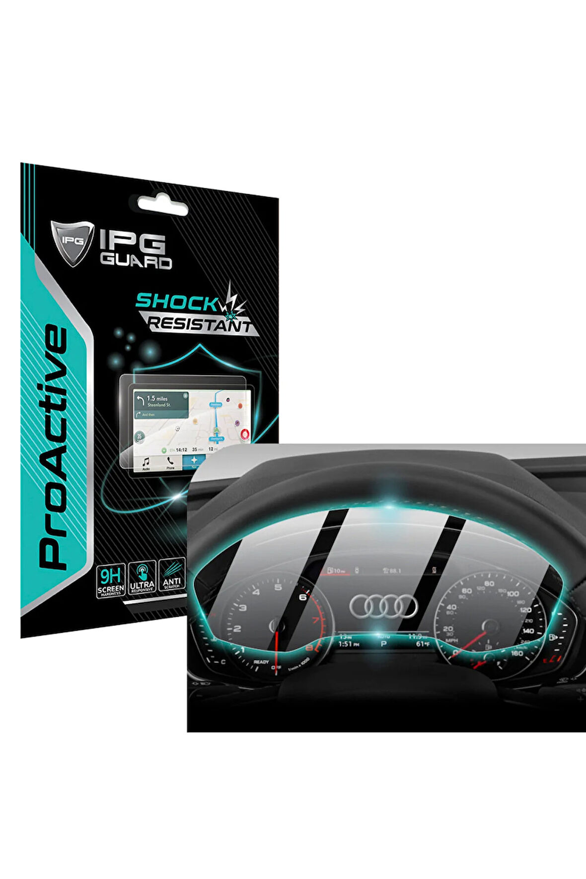 Audi 2023-2024 Q5 (Standart) 12.3" Gösterge Paneli 9H Nano IPG ProActive Ekran Koruyucu