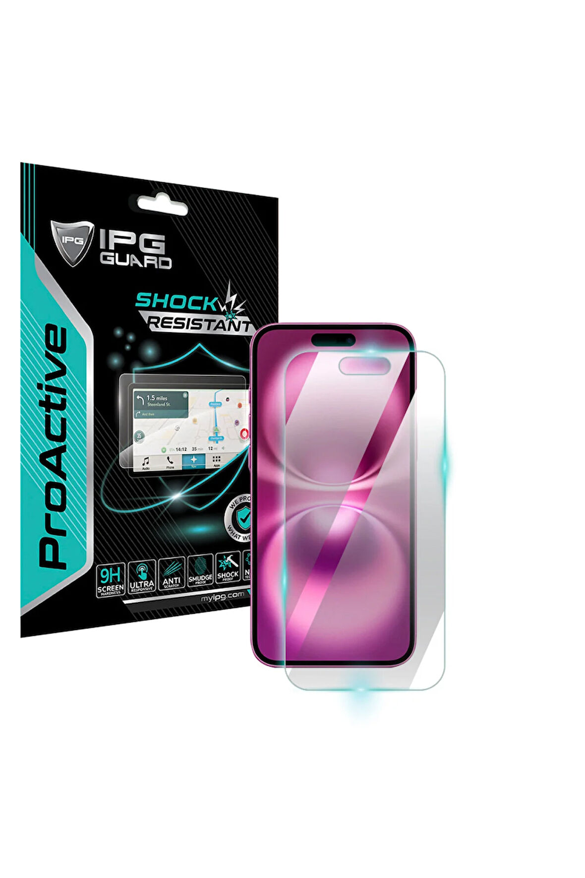 Apple iPhone 16 Plus için 9H Nano IPG ProActive Ekran Koruyucu, Pürüzsüz Cam Bitiş