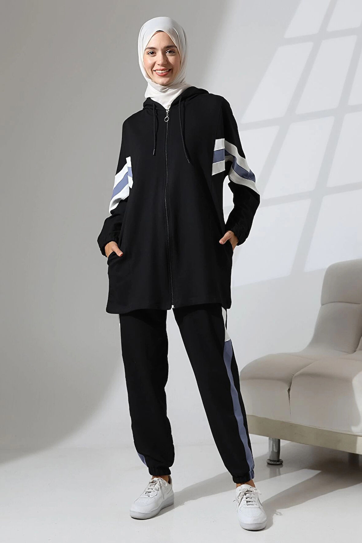 Kadın Mevsimlik Penye Alt Üst Spor Ve Rahat Ikili Tunik Pantolon Şık Tesettür Takım