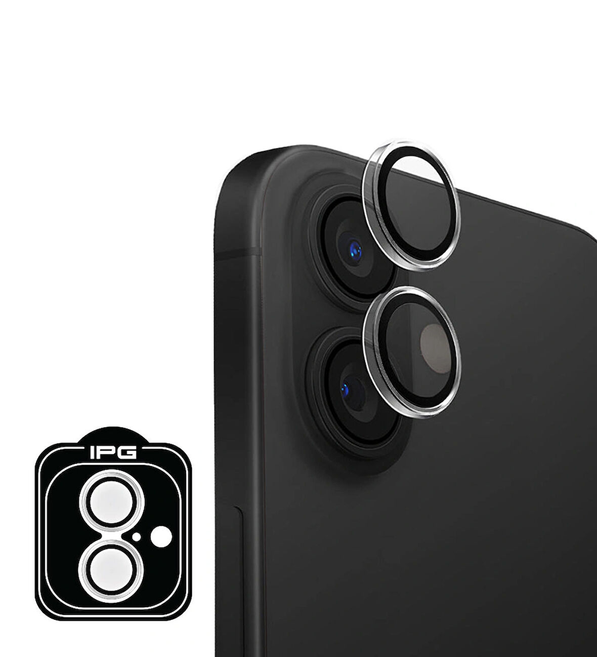 iPhone 16 / 16 Plus için IPG ProLENS Şeffaf Kamera Lens Koruma, HD Görünümlük, Temperli Cam, Çizilmez Lens Kapağı