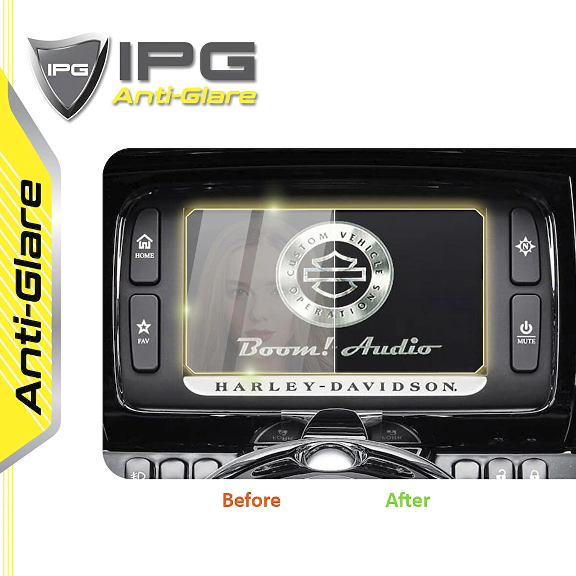 Harley Davıdson 2014-2018 Boom! Box 6.5gt Gösterge Paneli Için Ipg Anti-Glare (Mat) Ekran Koruyucu